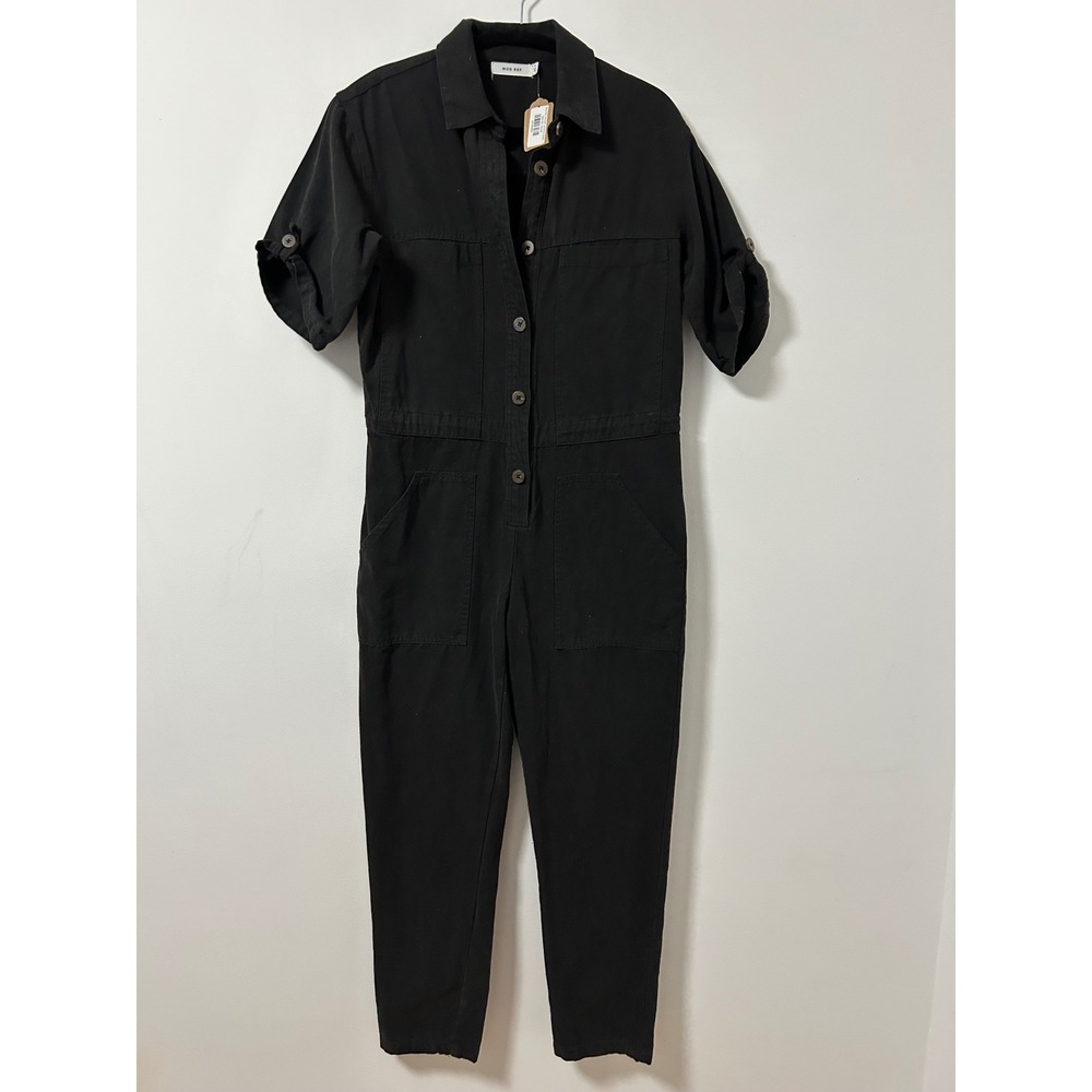 MOD REF Winnett Jumpsuit Black‎ Cotton Canvas Utility Boiler Suit Small